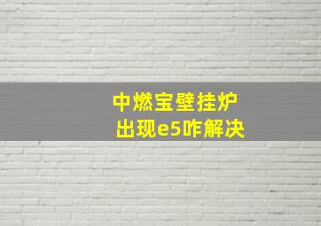 中燃宝壁挂炉出现e5咋解决