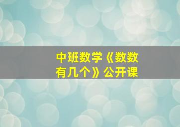 中班数学《数数有几个》公开课