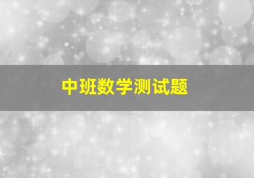 中班数学测试题