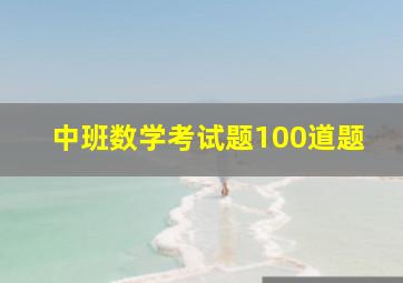 中班数学考试题100道题