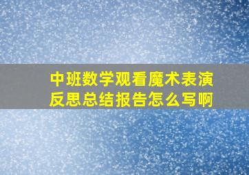 中班数学观看魔术表演反思总结报告怎么写啊