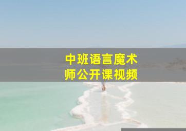 中班语言魔术师公开课视频