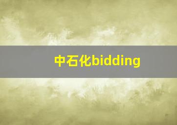 中石化bidding