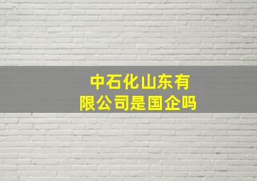 中石化山东有限公司是国企吗