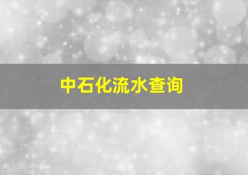 中石化流水查询