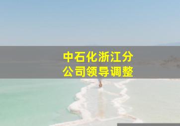 中石化浙江分公司领导调整