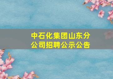 中石化集团山东分公司招聘公示公告