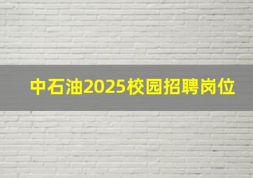 中石油2025校园招聘岗位