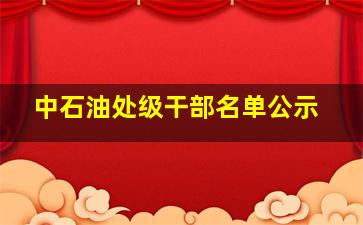 中石油处级干部名单公示