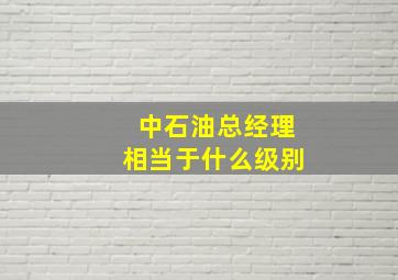 中石油总经理相当于什么级别