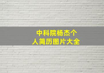 中科院杨杰个人简历图片大全