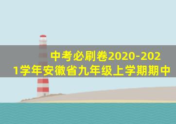 中考必刷卷2020-2021学年安徽省九年级上学期期中