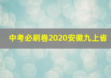 中考必刷卷2020安徽九上省