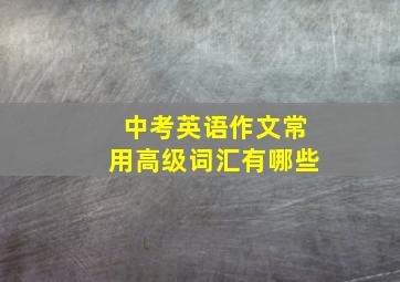 中考英语作文常用高级词汇有哪些