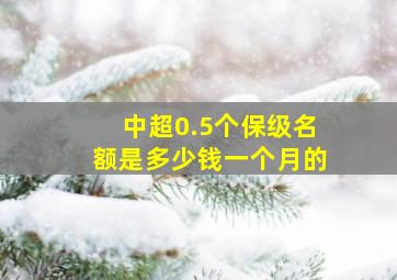 中超0.5个保级名额是多少钱一个月的