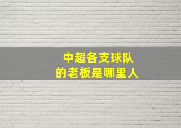 中超各支球队的老板是哪里人