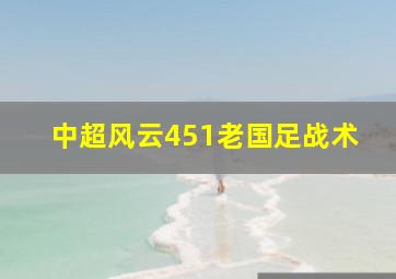 中超风云451老国足战术