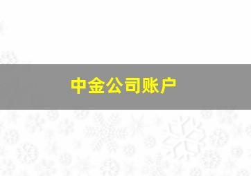 中金公司账户