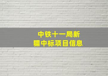 中铁十一局新疆中标项目信息