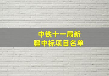 中铁十一局新疆中标项目名单