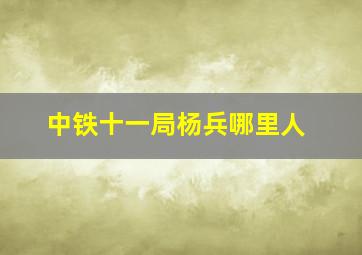 中铁十一局杨兵哪里人