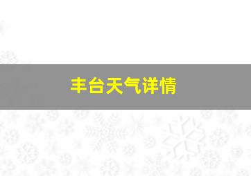 丰台天气详情