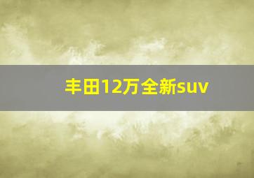 丰田12万全新suv