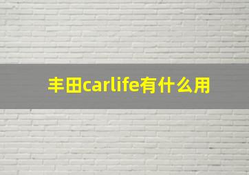 丰田carlife有什么用