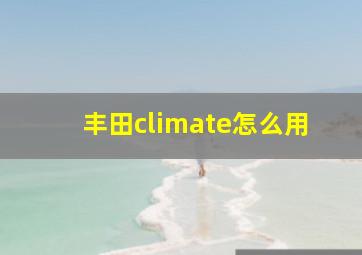 丰田climate怎么用