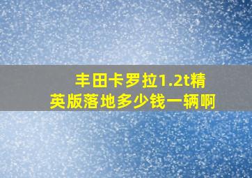 丰田卡罗拉1.2t精英版落地多少钱一辆啊