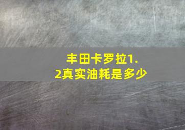 丰田卡罗拉1.2真实油耗是多少