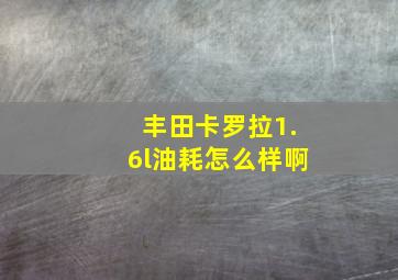 丰田卡罗拉1.6l油耗怎么样啊