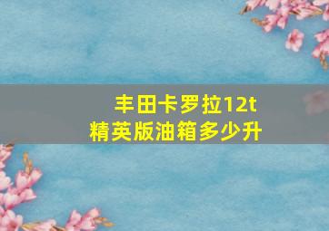 丰田卡罗拉12t精英版油箱多少升