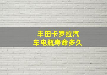 丰田卡罗拉汽车电瓶寿命多久