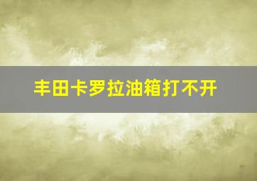 丰田卡罗拉油箱打不开