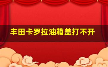 丰田卡罗拉油箱盖打不开