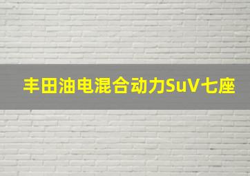 丰田油电混合动力SuV七座