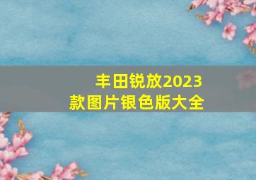 丰田锐放2023款图片银色版大全