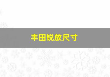 丰田锐放尺寸