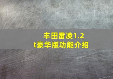 丰田雷凌1.2t豪华版功能介绍