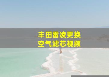 丰田雷凌更换空气滤芯视频