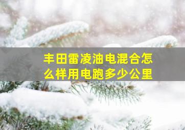 丰田雷凌油电混合怎么样用电跑多少公里