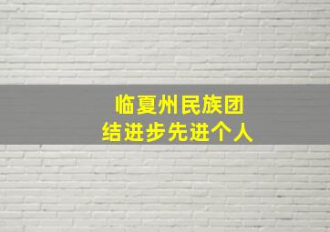 临夏州民族团结进步先进个人