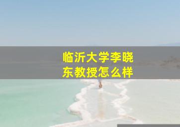 临沂大学李晓东教授怎么样