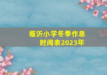 临沂小学冬季作息时间表2023年