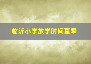 临沂小学放学时间夏季