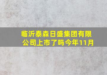 临沂泰森日盛集团有限公司上市了吗今年11月