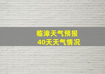 临漳天气预报40天天气情况