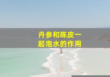 丹参和陈皮一起泡水的作用