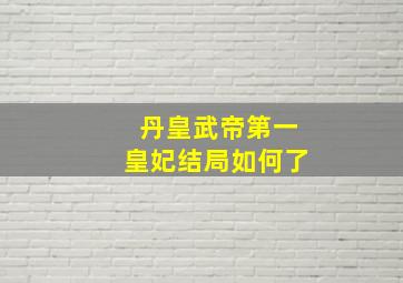 丹皇武帝第一皇妃结局如何了